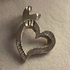 Vintage sterling silver double heart